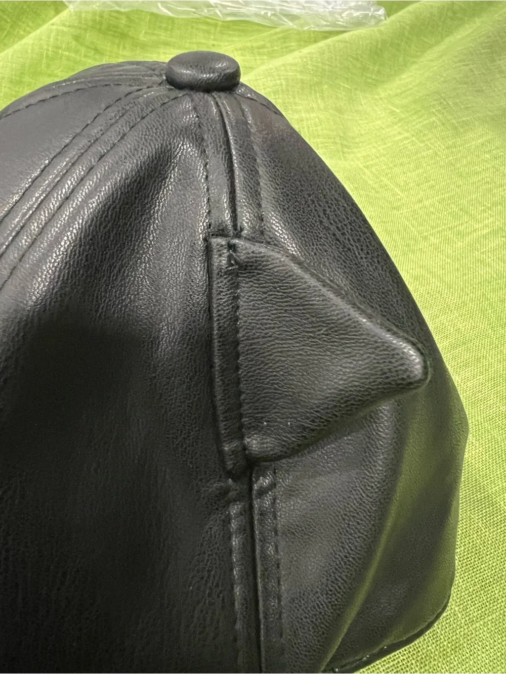 GAP Black Faux Leather Cat Ear Baseball Cap kids 2/3 years